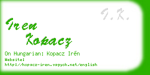 iren kopacz business card